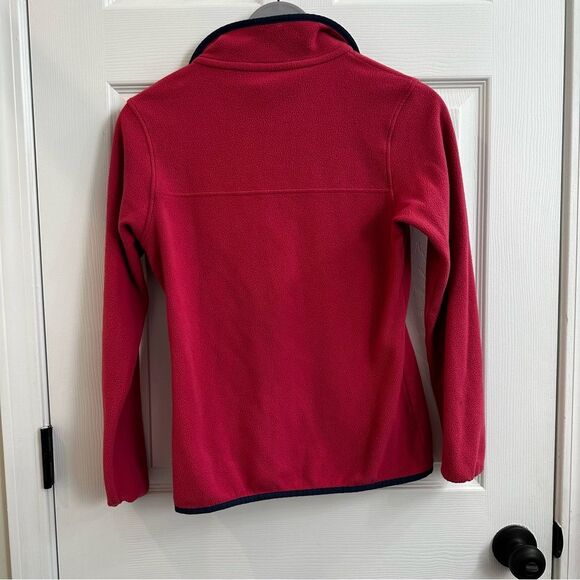 Patagonia Synchilla Snap Button Pullover Pink Fleece Navy Trim Womens Xsmall - Picture 8 of 8